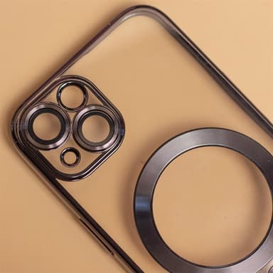 Värillinen krominen takakuori Magsafe-moduulilla Samsung Galaxy A15 4G / A15 5G - musta