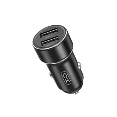XO Autolaturi 2xUSB 12W Musta - Nopea Lataus Autossa