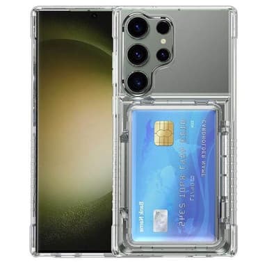 Takakansi korttipaikalla ja jalustalla Samsung S23 Ultra -puhelimelle
