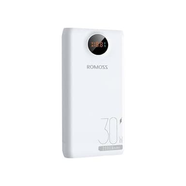 Romoss Pro Powerbank 20000mAh, PD 30W ja LED-näyttö - Valkoinen