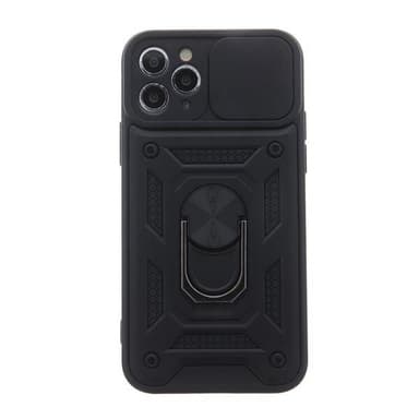 Defender-takakuori mobiilirenkaalla iPhone SE 2024:lle - Musta