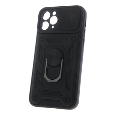 Defender-takakuori mobiilirenkaalla iPhone SE 2024:lle - Musta