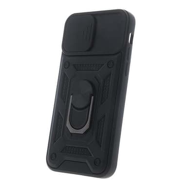 Defender-takakuori mobiilirenkaalla iPhone SE 2024:lle - Musta