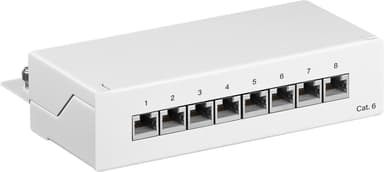 CAT 6 Mini/Desktop Patch Panel, 8-porttinen