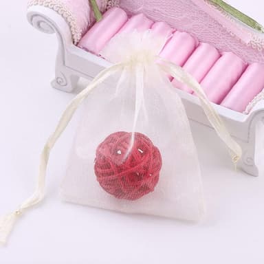 Organza pussit 100 kpl Creme