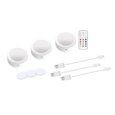 Ladattavat LED spotit 13 RGB väriä 3 kpl Valkoinen