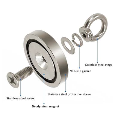 Erittäin vahva neodyymimagneetti / kalastusmagneetti Hopea 20 mm