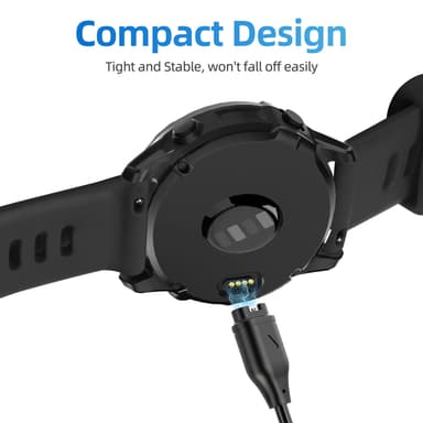 2-in-1-laturi USB-C-matkapuhelimelle ja urheilukellolle Musta