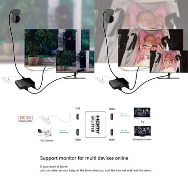 2-porttinen HDMI-jakaja 1x2 - 3D ja 4K