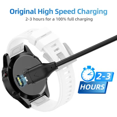 2-in-1-laturi USB-C-matkapuhelimelle ja urheilukellolle Musta