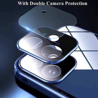 Kaksipuolinen solki HD-puhelinkotelo, magneettinen lämmönpoisto iPhonelle Musta  iPhone 15 Pro