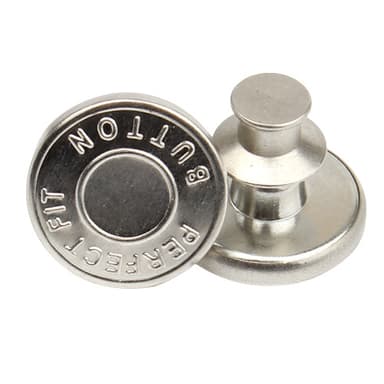 Irrotettavat farkkunapit 10 kpl Hopea Perfect Fit Button