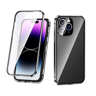 Kaksipuolinen solki HD-puhelinkotelo, magneettinen lämmönpoisto iPhonelle Musta  iPhone 15 Pro