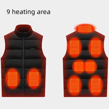 Talvilämmitysliivi 9 lämmitysvyöhykettä kaksoissäätö musta 4XL