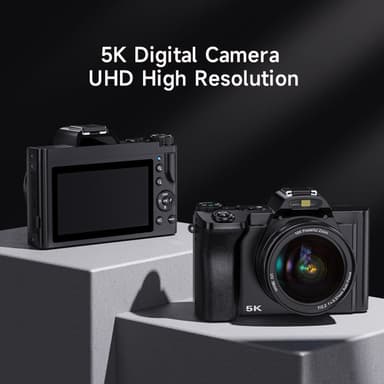 Digikamera 5K/48MP/16X zoom/6-akselinen tärinänvaimennus 3,5 tuuman näyttö WiFi