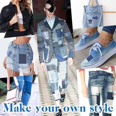 5-osainen silitys kankaiden korjauspaikat Denim Repair Patches Square