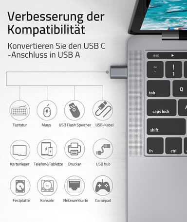 USB 3.2 - C-tyypin OTG-sovitin 10 Gbps Hopea
