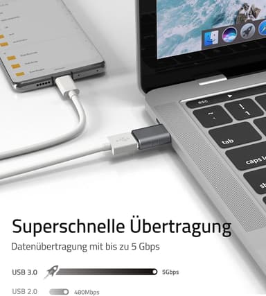 USB 3.2 - C-tyypin OTG-sovitin 10 Gbps Hopea