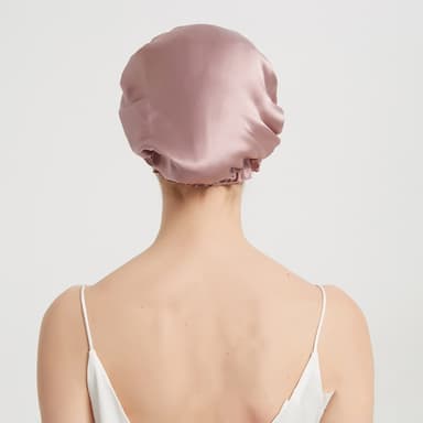100 % Mulberry Silk Sleep Cap naisille, Pehmeä päähuivi nukkumiseen Vaaleanpunainen XL