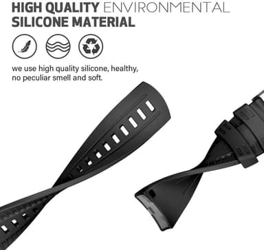 Suunto Spartan Sport Wrist HR/9 Baro/9/D5/7 rannekoru (24 mm) silikoni Musta  model 2