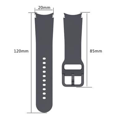 Silikoninen kellon ranneke Samsung Galaxy Watch 5/Watch 5 Prolle, 20mm Harmaa
