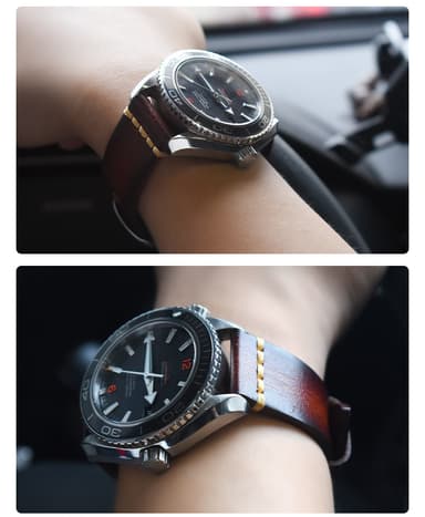 Aitoa nahkaa vaihdettava kellon ranneke 24 mm