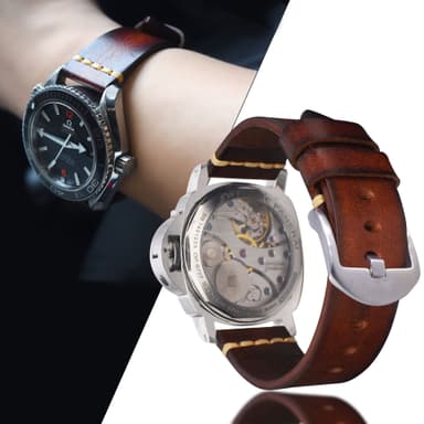 Aitoa nahkaa vaihdettava kellon ranneke 24 mm