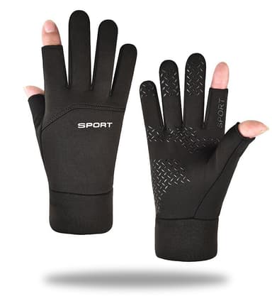 Talvi ratsastushanskat Index Finger and Thumb Fingerless Waterfroof Gloves Musta