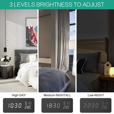 Digitaalinen LED-herätyskello - musta