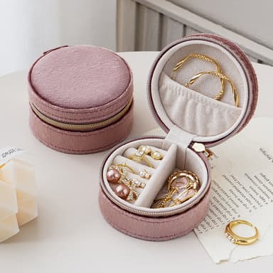 Mini Travel Jewelry Boxin järjestäjä Vaaleanpunainen