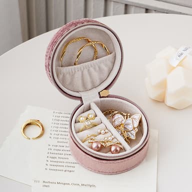 Mini Travel Jewelry Boxin järjestäjä Vaaleanpunainen