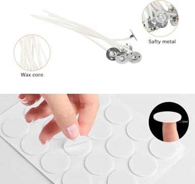 100-osaiset puuvillaiset kynttilänsydämet metallikielekkeillä Wicks-tarrat kynttilän tee-se-itse 20 cm