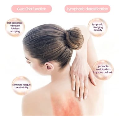 Gua Sha sähköinen kasvo- ja vartalohierontalaite EMS mikrovirta 4 vaihdetta Vaaleanpunainen