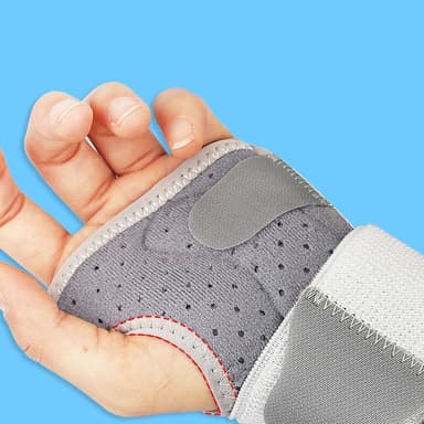 Säädettävä rannetuki ja niveltulehduskipujen lievitykseen, vasen käsi Harmaa M