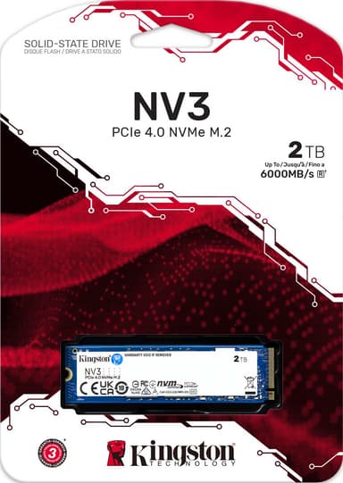 Kingston NV3 M.2 NVMe Gen 4 sisäinen SSD muisti (2 TB)
