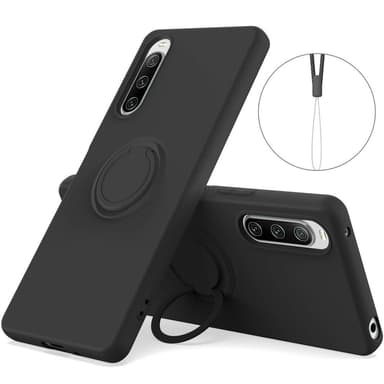 Sony Xperia 10 V Nestemäinen Silikoninen Suojakotelo - Musta
