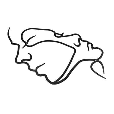Metallinen seinäkoriste Faces - Musta