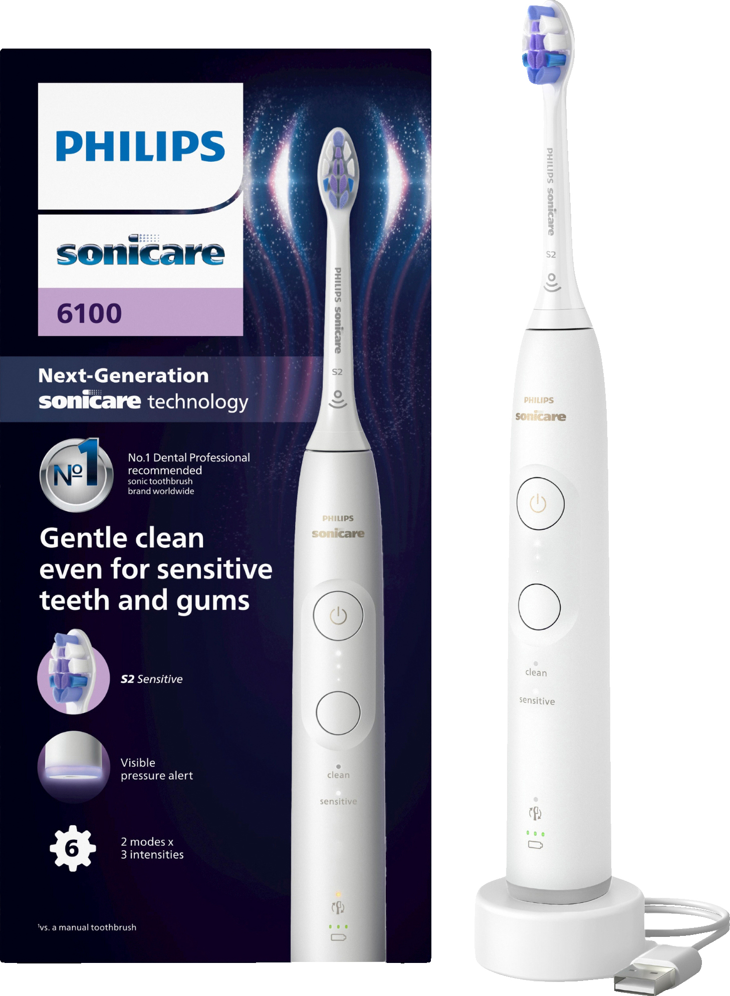 Philips Sonicare Series 6100 sähköhammasharja HX7400/01 (valkoinen)
