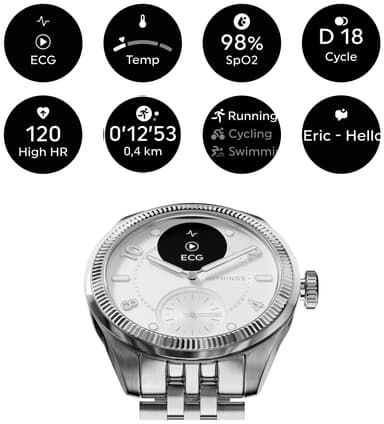Withings ScanWatch Nova Brilliant hybridiälykello 39 mm (hopea)