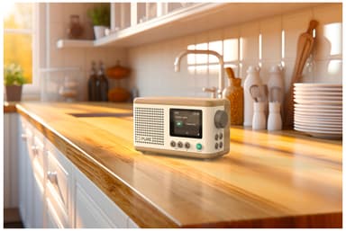Pure Classic Mini kannettava digitaaliradio (valkoinen/tammi)