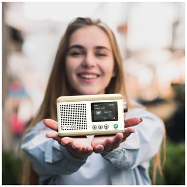 Pure Classic Mini kannettava digitaaliradio (valkoinen/tammi)