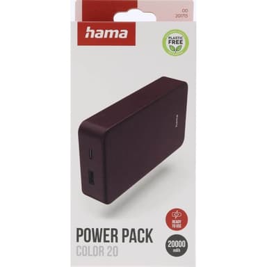 Hama Powerbank Colour 20 20000mAh USB-C+USB-A Plum