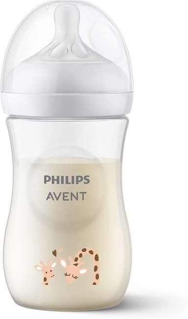 Philips Avent SCY903/66 Natural Response -tuttipullo, 260 ml, kirahvi