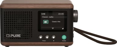 Pure Classic Mini kannettava digitaaliradio (musta/saksanpähkinä)