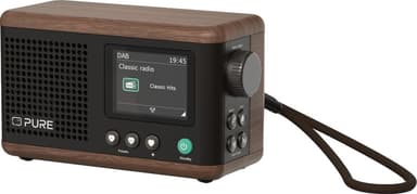 Pure Classic Mini kannettava digitaaliradio (musta/saksanpähkinä)
