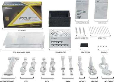Seasonic FOCUS GX-750 (ATX 3) WHITE 750 W virtalähde