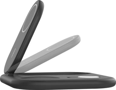 Belkin 3-in-1 Qi2 kokoontaitettava MagSafe laturi (musta)