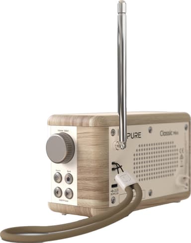 Pure Classic Mini kannettava digitaaliradio (valkoinen/tammi)