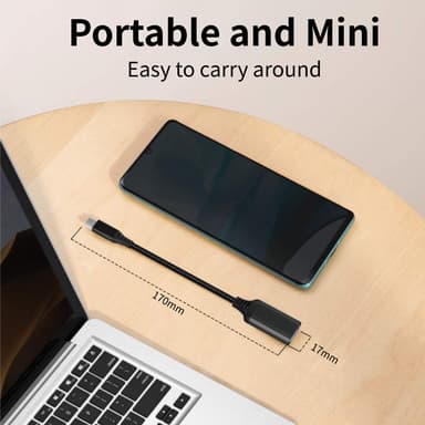 USB-C uros-USB 3.0 naaras sovitin Musta 20 cm