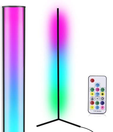 LED-lattiavalaisin kulmavalaisin RGB väriä vaihtava musta